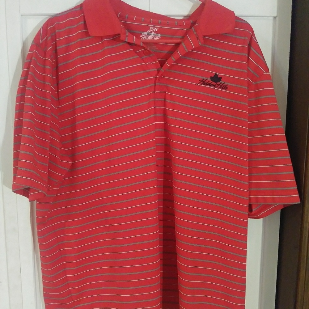 Red Striped Mens Polo
